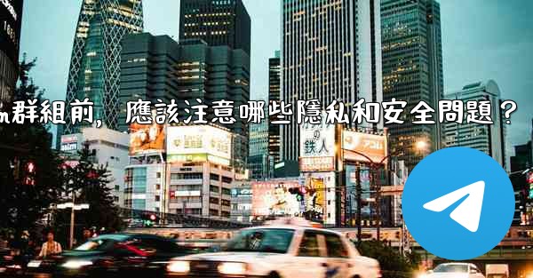 加入一個陌生Telegram群組前，應該注意哪些隱私和安全問題？