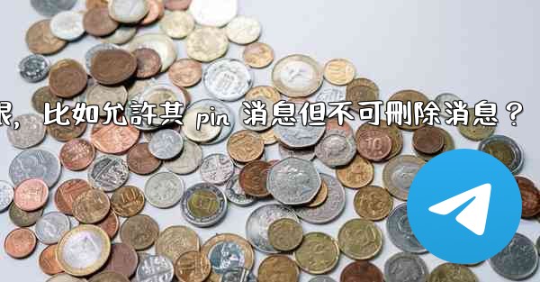 如何設置電報管理員權限，比如允許其 pin 消息但不可刪除消息？