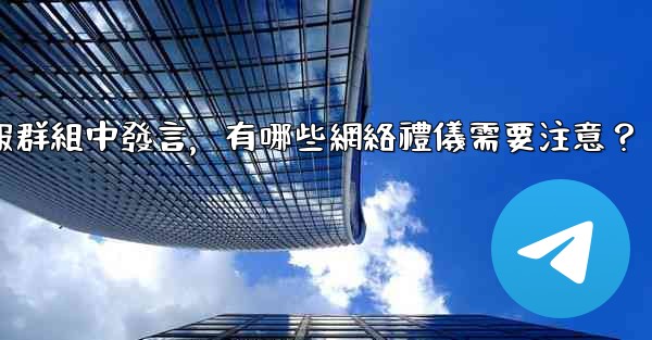 在大型電報群組中發言，有哪些網絡禮儀需要注意？