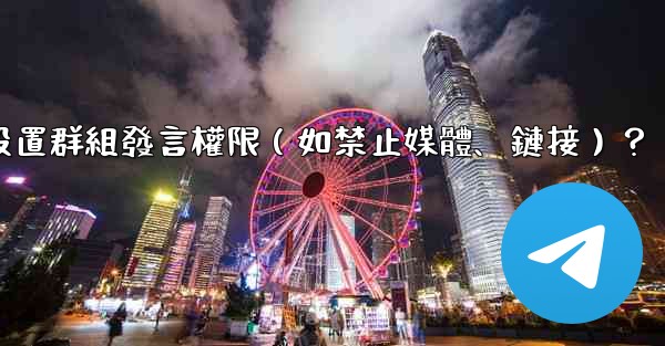 電報如何設置群組發言權限（如禁止媒體、鏈接）？