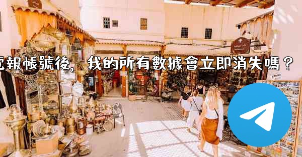 刪除電報帳號後，我的所有數據會立即消失嗎？