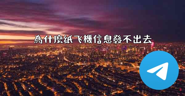 為什麼纸飞機信息發不出去