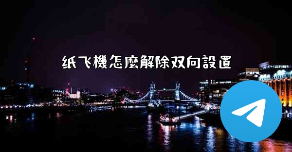 纸飞機怎麼解除双向設置