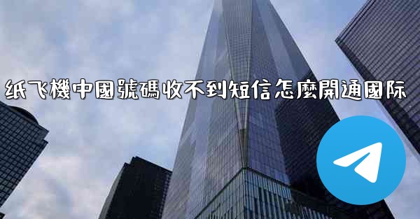 纸飞機中國號碼收不到短信怎麼開通國际