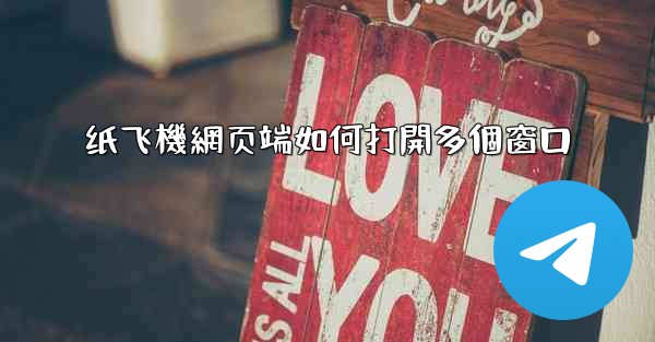 纸飞機網页端如何打開多個窗口