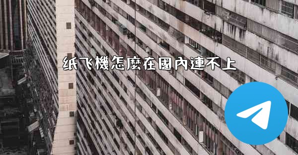 纸飞機怎麼在國內連不上