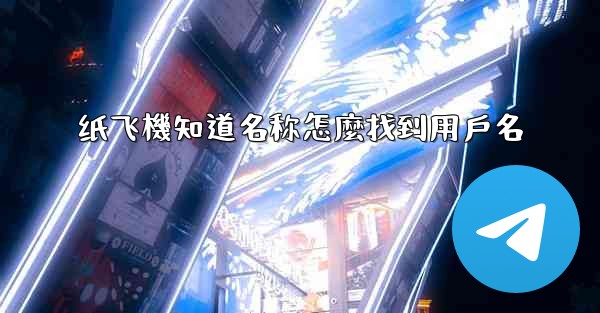 纸飞機知道名称怎麼找到用戶名