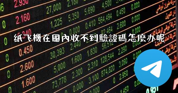 纸飞機在國內收不到驗證碼怎麼办呢