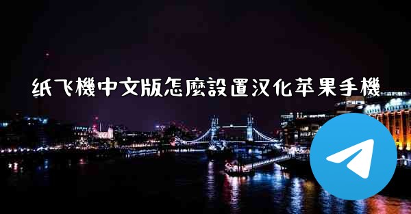 纸飞機中文版怎麼設置汉化苹果手機