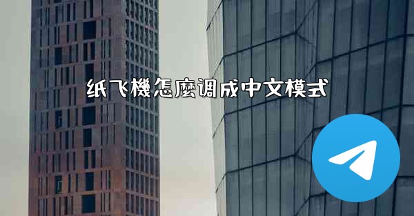 纸飞機怎麼调成中文模式