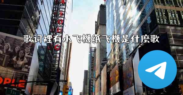 歌词裡有小飞機纸飞機是什麼歌