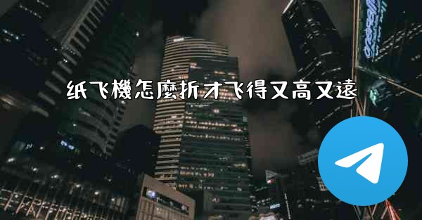 纸飞機怎麼折才飞得又高又遠