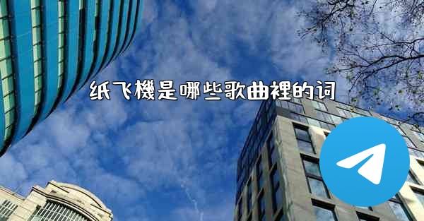 纸飞機是哪些歌曲裡的词