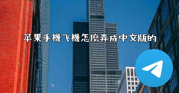 苹果手機飞機怎麼弄成中文版的