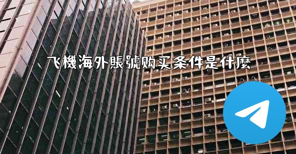 飞機海外賬號购买条件是什麼