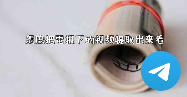 怎麼把電报下的视频提取出來看