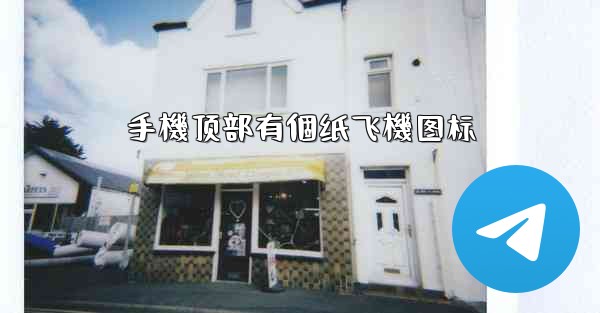 手機顶部有個纸飞機图标
