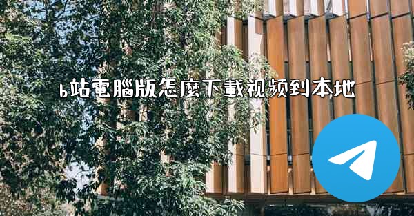 b站電腦版怎麼下載视频到本地
