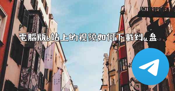 電腦版b站上的视频如何下載到u盘