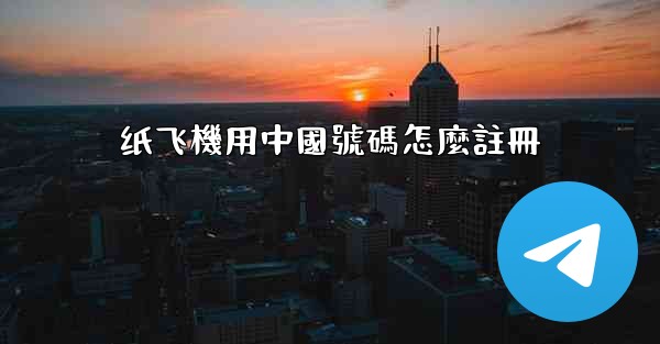 纸飞機用中國號碼怎麼註冊