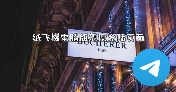 纸飞機電腦版怎麼登陆页面