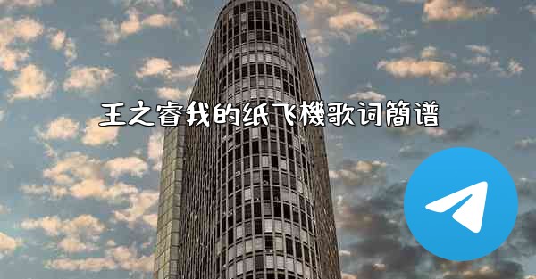王之睿我的纸飞機歌词簡谱