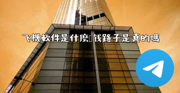 飞機軟件是什麼赚钱路子是真的嗎