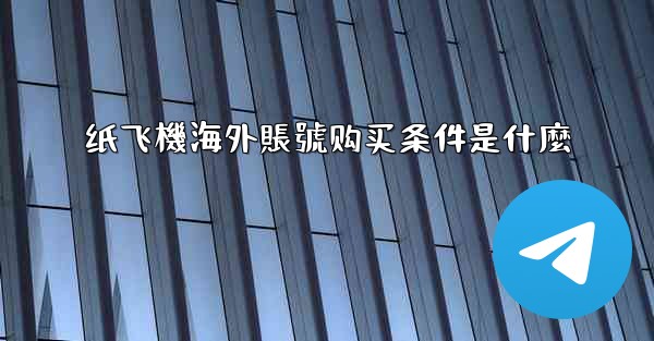 纸飞機海外賬號购买条件是什麼