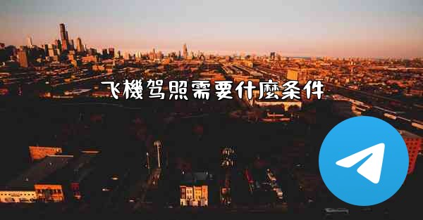 飞機驾照需要什麼条件