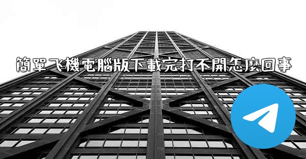 簡單飞機電腦版下載完打不開怎麼回事